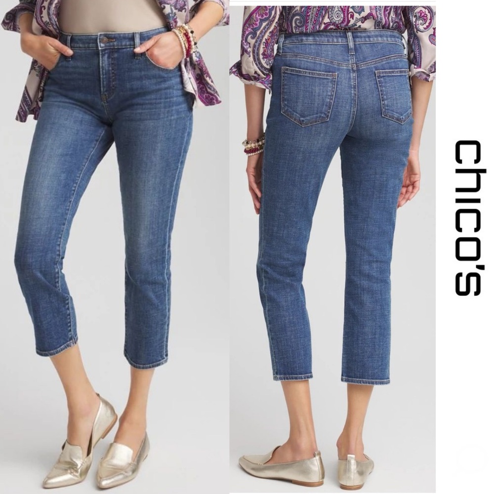 Chico’s - Women’s Girlfriend Cropped Jeans Size: 2 = Large / 12